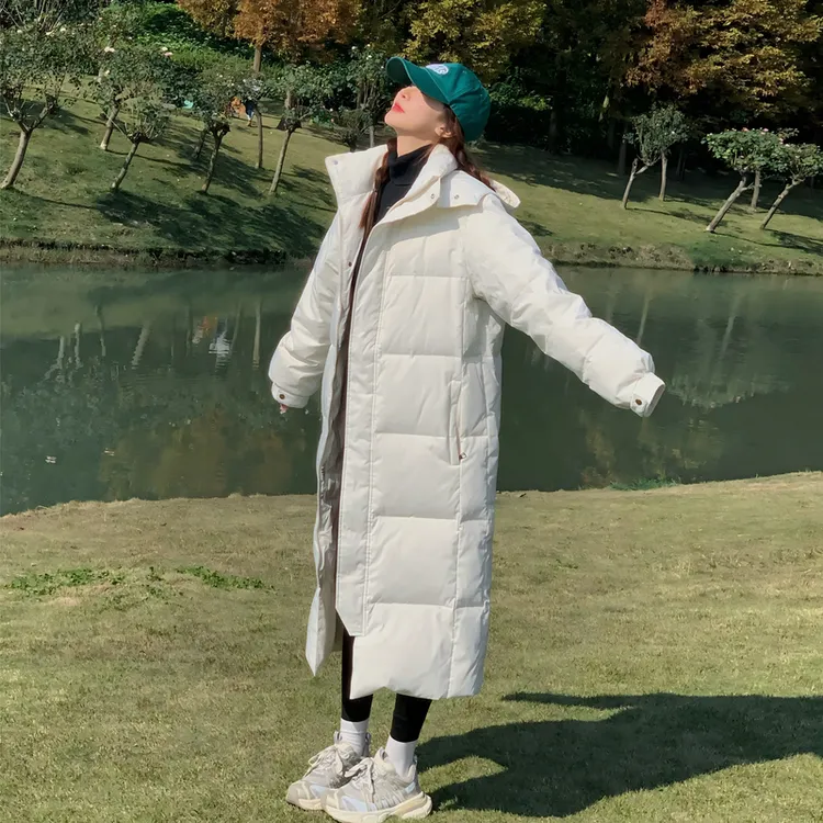 棉服女长款过膝2025年新款连帽韩版宽松加厚冬季棉衣学生艺考外套