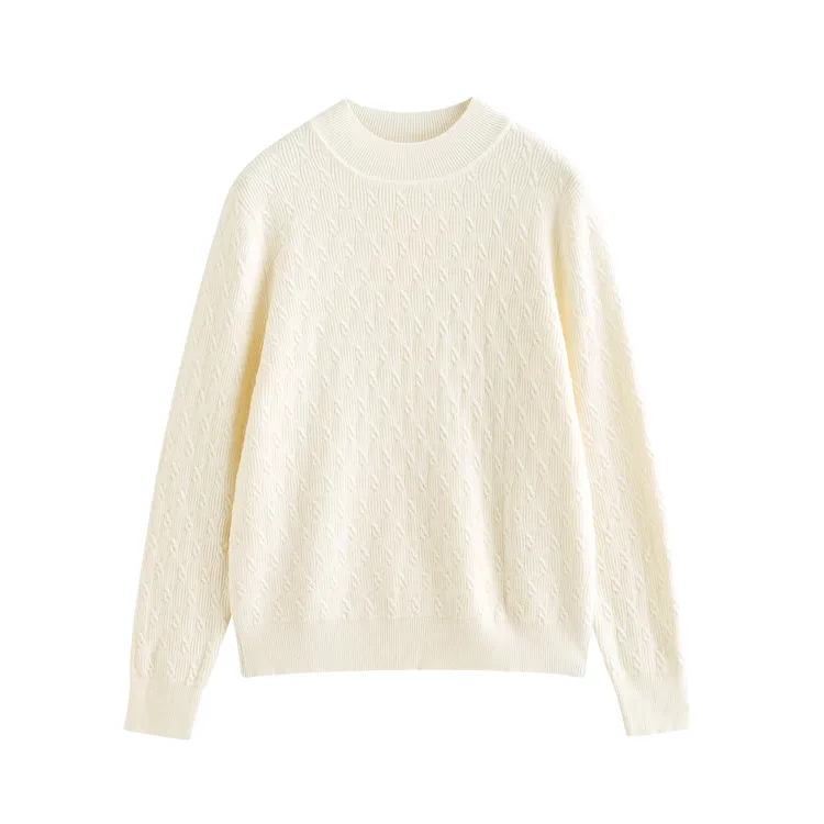 茵曼冬季时尚保暖百搭套头毛衣慵懒百搭休闲宽松针织衫