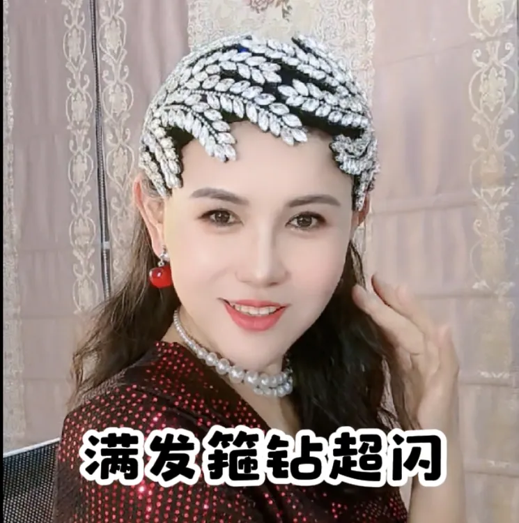 凤尾满锆发箍女士时尚欧美头饰四季可戴贵气十足重工轻奢法式复古