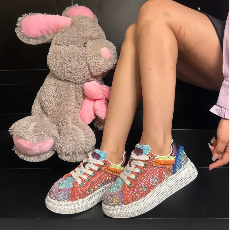 雪梨潮钻鞋+5CM四季刺绣薄透休闲百搭满钻潮流德训女鞋-67