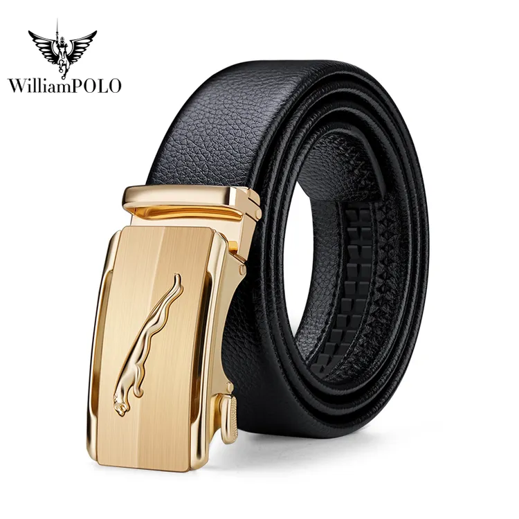 WILLIAMPOLO轻奢男士皮带时尚真皮自动扣腰带高档商务休闲裤腰带 