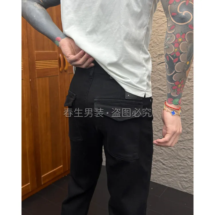 2025早秋新款时尚休闲百搭净版黑色修身小脚牛仔裤6317