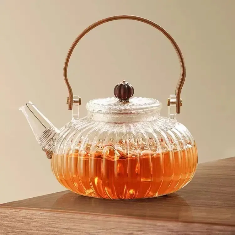 玻璃茶壶加厚耐高温可明火过滤煮茶器陶炉侧把煮茶壶烧水泡茶具W