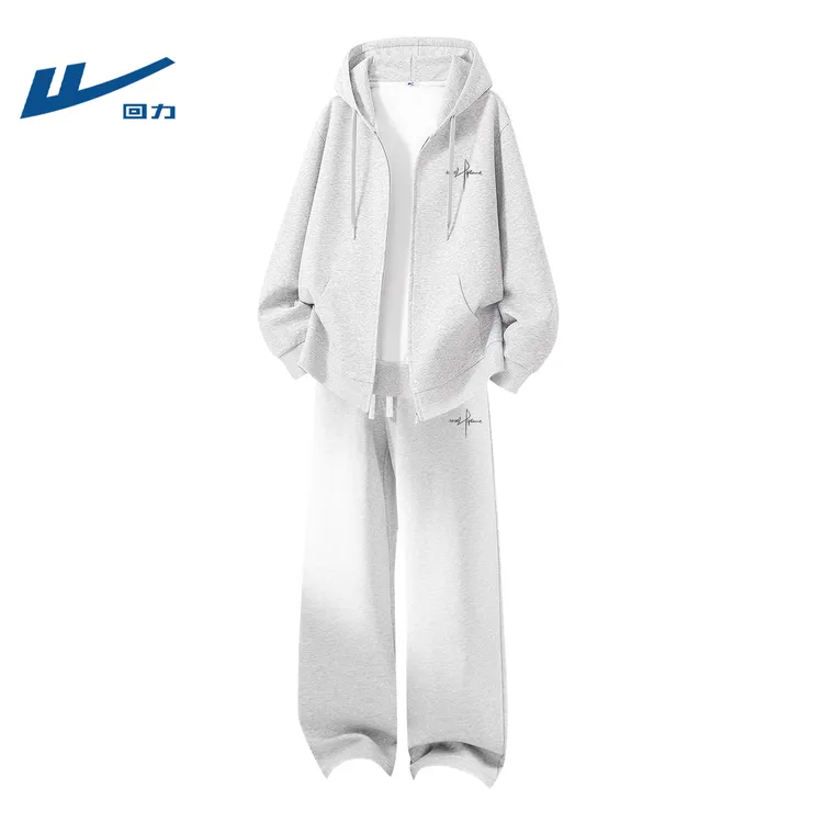 回力加绒卫衣套装男秋冬款保暖卫衣男士休闲卫裤冬季男装一整套男