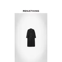 【RENATHING】单排扣翻领长款大衣