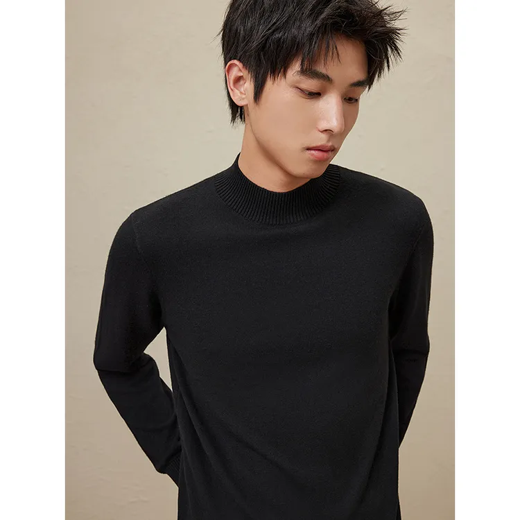 2024年秋冬GXG男士含羊毛半高领毛衣打底针织衫男#G24D204078