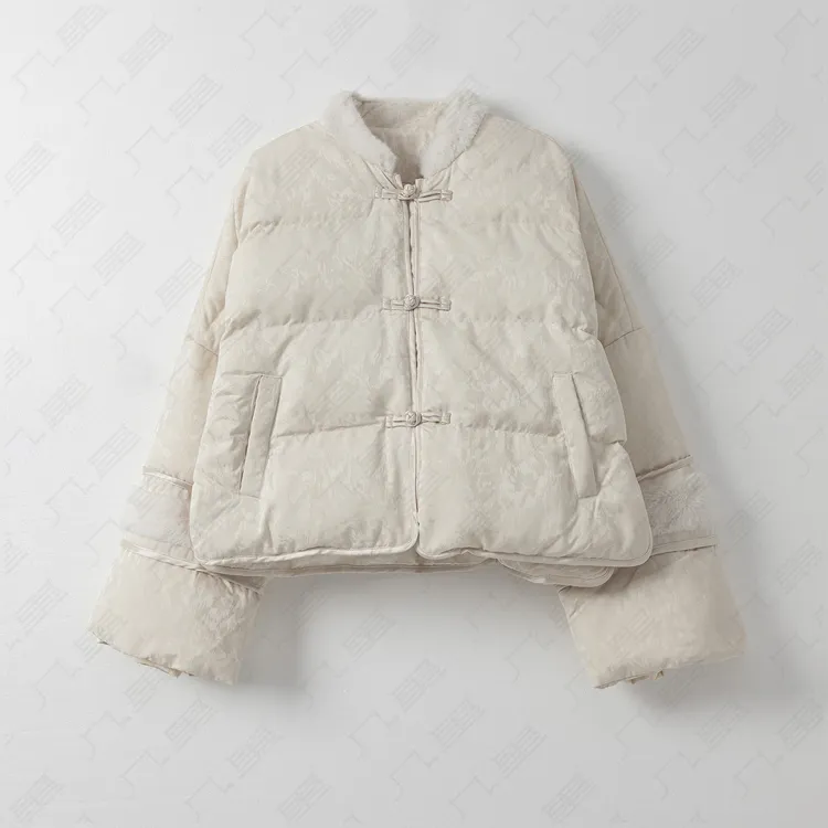 （几里）中式休闲盘扣百搭气质羽绒服 衣长57 胸围132 2031508
