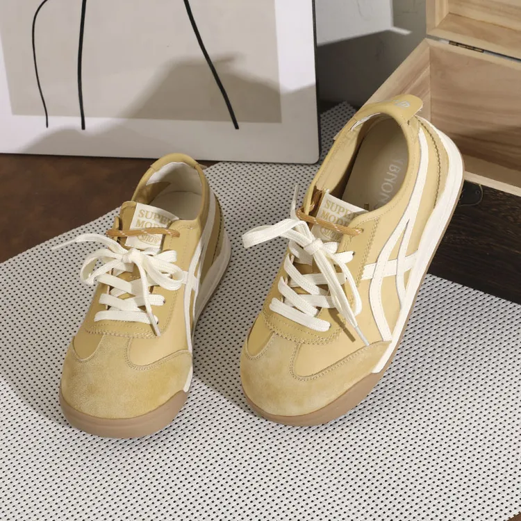 5A010大头德训鞋女内增高夏平底复古布鞋透气韩版运动低帮休闲鞋