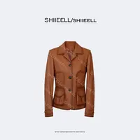 SHIIEELL【琥珀骑士】复古老钱短款经典翻领皮衣Z5401
