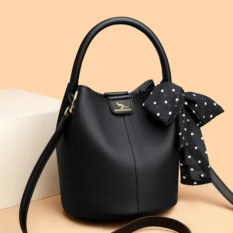 米琦袋鼠女士妈妈包2025新款休闲通勤包手提包软皮百搭单肩斜挎包