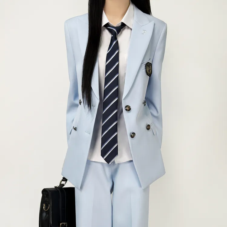 木村叔jk日系原创浅蓝色西服女生制服春秋季校供感大学生西装外套
