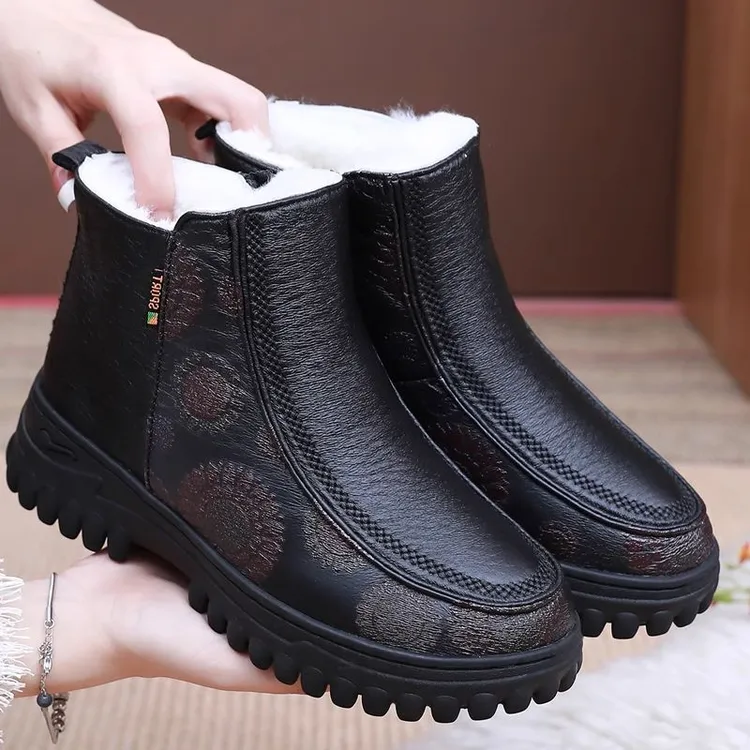 老北京布鞋棉鞋女冬季加绒加厚保暖防滑防水外穿中老年妈妈羊毛鞋