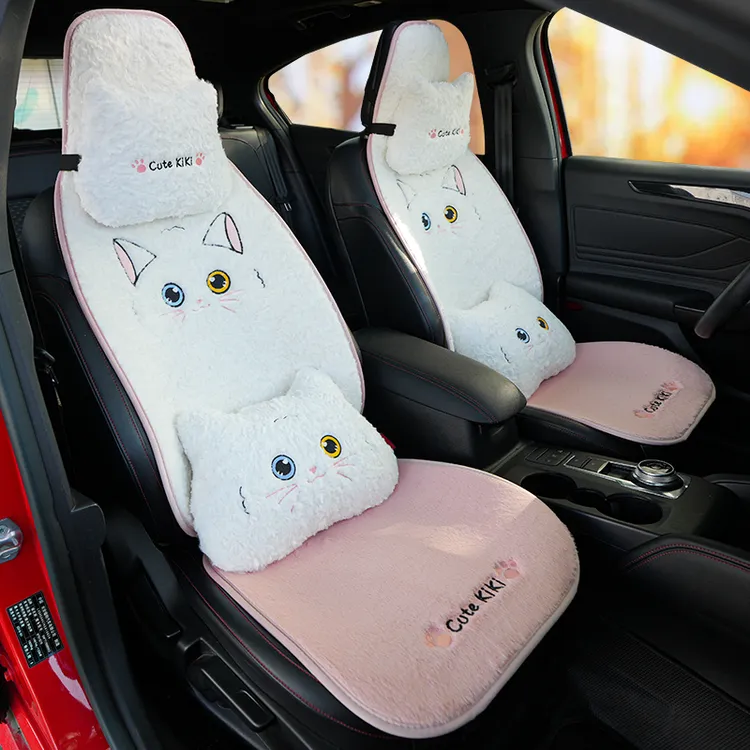 夏雷顿冬季毛绒汽车坐垫仿兔毛绒坐垫加厚加密不掉色保暖舒适猫咪