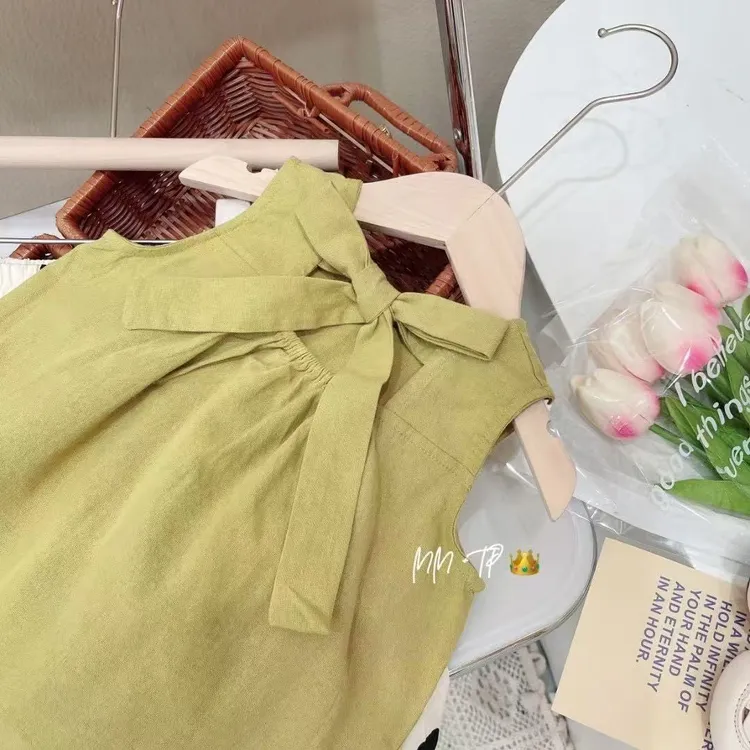 女童夏季2025新款无袖上衣套装韩版洋气宽松波点裤宝宝两件套薄款