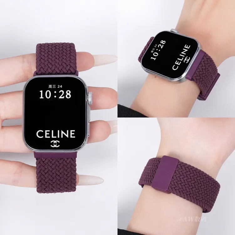 适用华为FIT4表带watchfit3手表编织尼龙fit4pro回环磁吸一体腕带