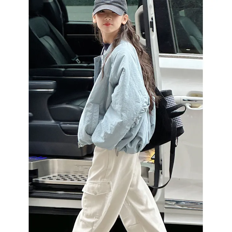 K29999孙小美廓形女童棉服袄2025新款秋冬装儿童工装外套加厚棉衣