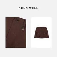 ARMS WELL王囡囡 咖色大口袋工装半身裙裤（有内衬） L172