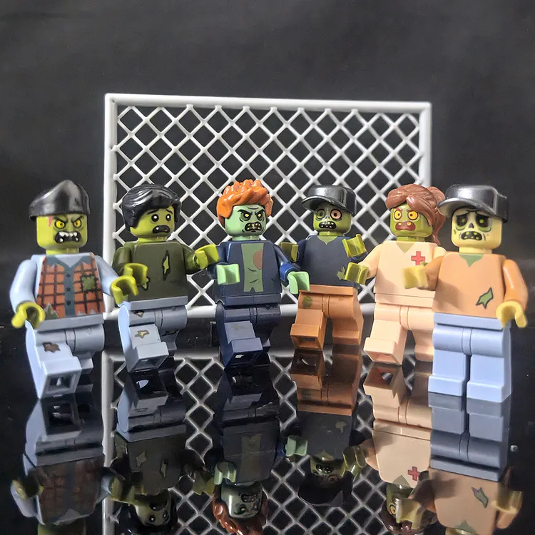 生化危机积木丧尸人仔僵尸军事辐射区万圣节拼装玩具公仔