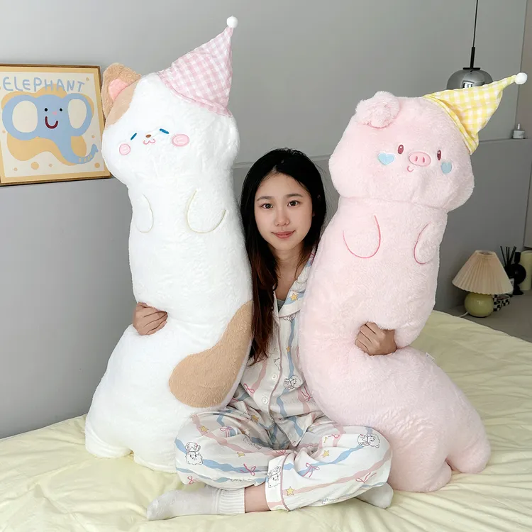 可爱动物长条侧睡抱枕女生睡觉专用抱睡玩偶毛绒玩具床头靠枕靠背