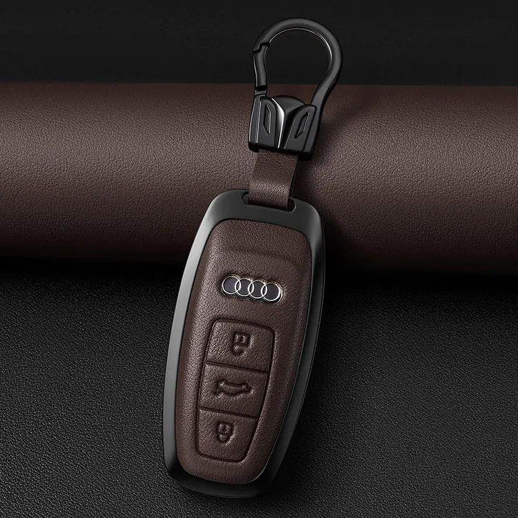 适用奥迪A4L a6l a8 q3 q5 q7专用钥匙套真皮奥迪钥匙保护壳
