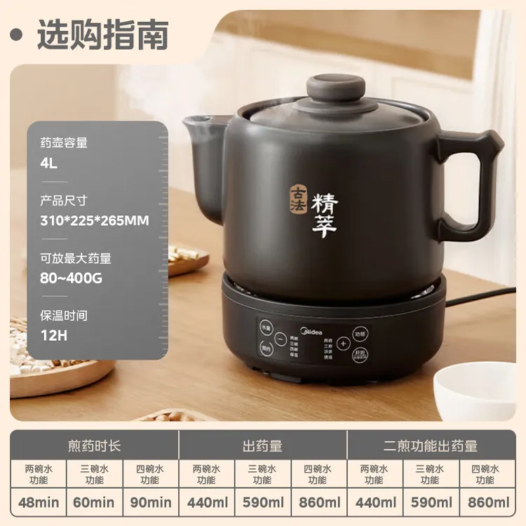 美的品牌药膳壶全自动分体家用养生壶熬药煮粥炖汤无需看管