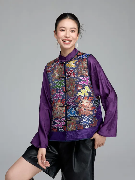 初见十三娘『小云龙』纯手工妆花云锦藏收高定中开马甲中式国风百搭