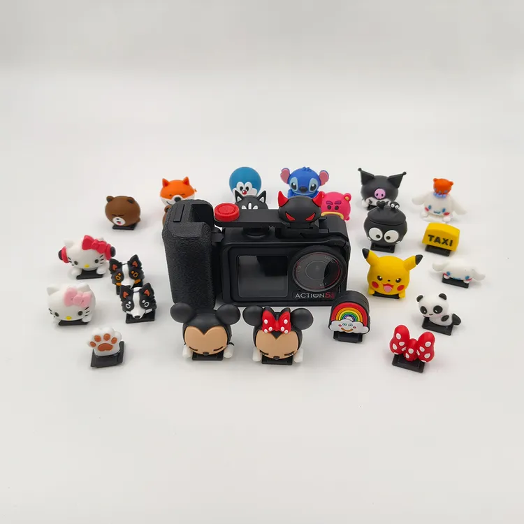 适配Action3/4/5pro运动相机街拍大手握柄快门杆改装套件含热靴盖