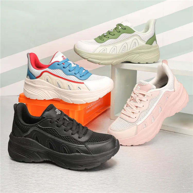 牛霸道秋季健身鞋皮面网布健步走鞋广场跳舞鞋250067