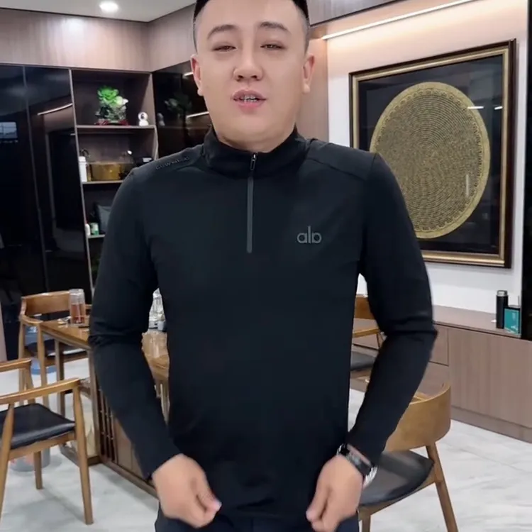 秋冬户外立领拉链加薄绒长袖卫衣男士修身显瘦百搭运动保暖打底衫