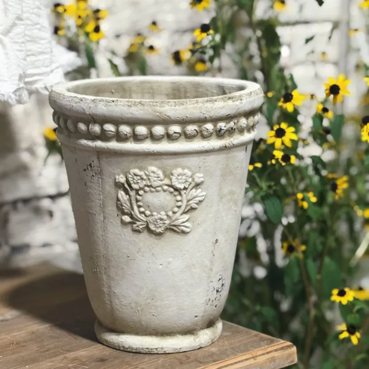 许纯的花房 外贸出口手压红陶粗陶点点圆盆 简约 百搭三角梅花盆