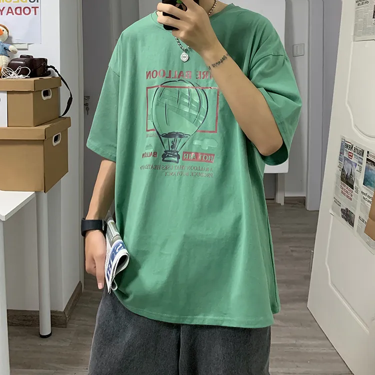 t恤新款男T恤宽松夏季夏天短袖爸爸青少年恤男款潮牌高档修身衣服