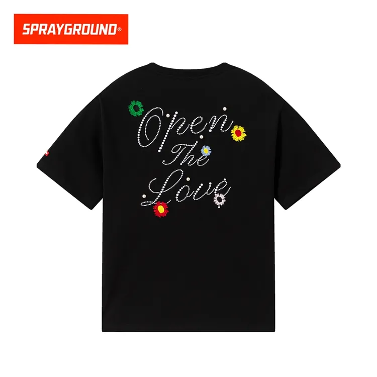 【珍珠系列】SPRAYGROUND鲨鱼嘴短袖T恤小花小珍珠潮流JM WE130213
