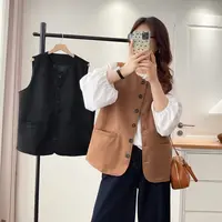 大码洋气女装无袖马甲秋季微胖mm复古宽松叠穿背心上衣2559-2