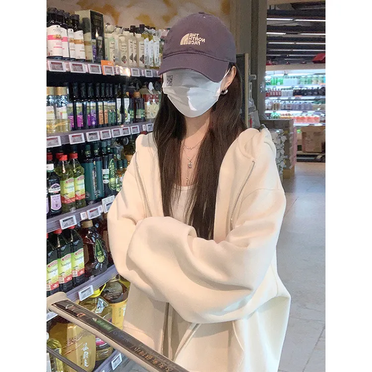 奶系穿搭奶fufu连帽卫衣女艺术学生奶甜外套加绒新款2025春秋上衣