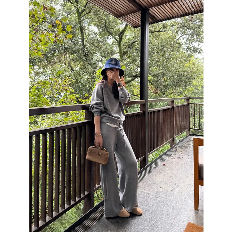 KEEP KAPU靠谱【高智懒人】羊绒羊毛老钱感上衣+裤子套装女KP253470