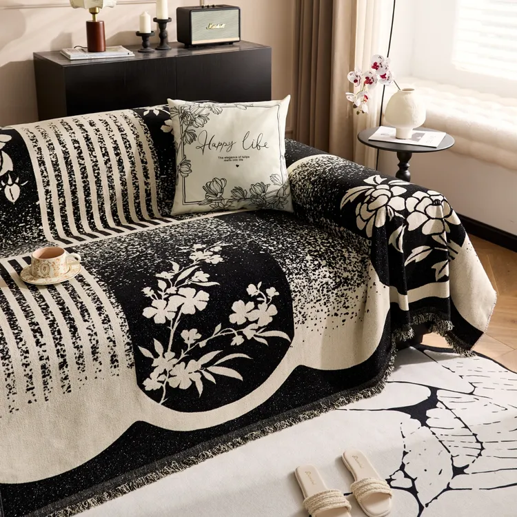 （繁花星空）轻奢高级感沙发盖布四季通用防滑雪尼尔沙发套罩巾新款