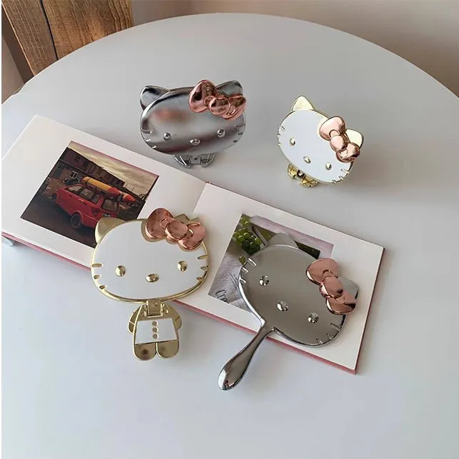 迷你小镜子可爱便携手柄随身镜手持镜可折叠公主镜子