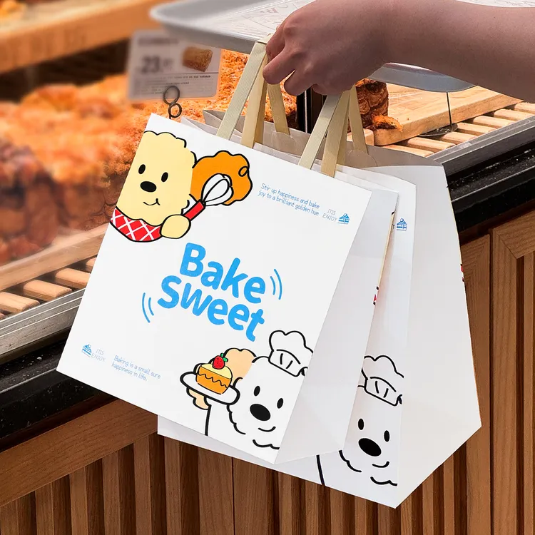 烘焙手提袋牛皮纸袋面包甜品店外卖打包袋吐司包装纸袋子定制网红