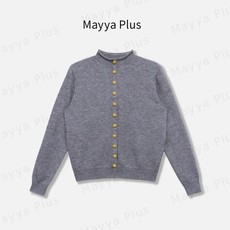 【高知美】Mayya Plus麦芽定制秋冬气质显瘦羊毛针织开衫女32546860