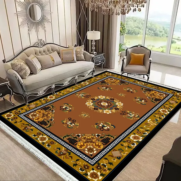 拉萨发货包邮藏式民族风卧室仿羊绒地毯拍一个1.2米的送一个脚垫