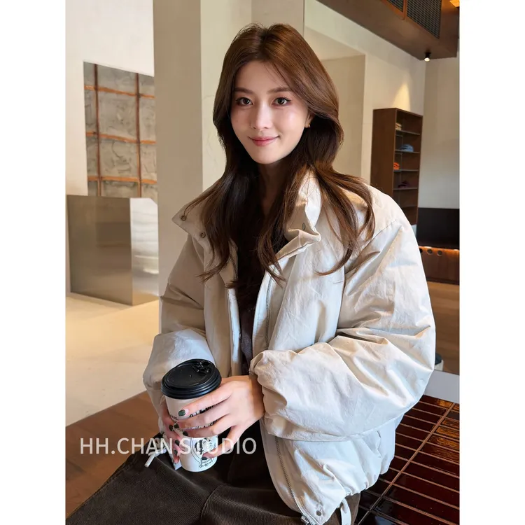 HH.CHAN“温柔鹅”90新国标白鹅绒米白色短款保暖鹅绒服HH55Q41509
