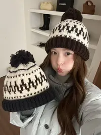 【俩赢赢】哇！百搭！头包脸超韩氛围毛线帽女
