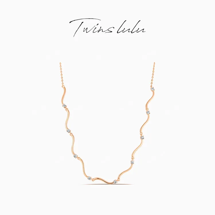 TWINS LULU 925银流光风 轻奢高级感小众高颜值波浪纹项链TSJ9753