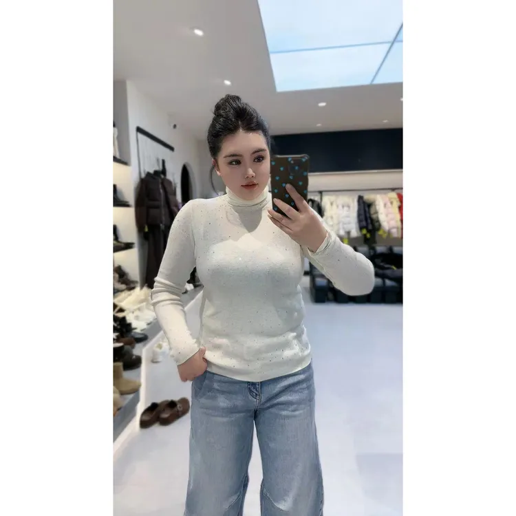 168欧韩集合店| 高领针织打底衫，不保证不掉钻，冷水清洗988525