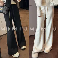 【mimius】U 高腰抽绳微喇百搭休闲裤 G09238