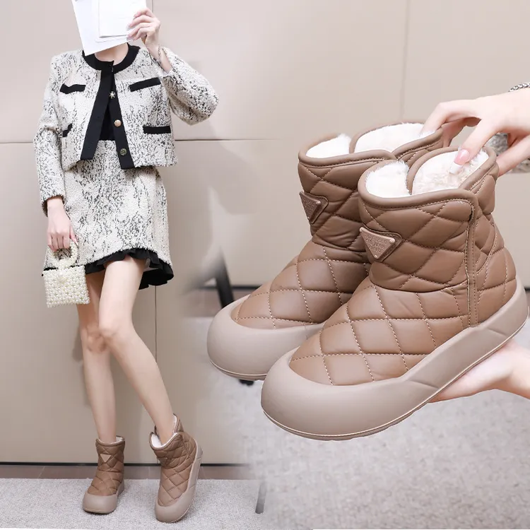 雪地靴女2025冬季新款厚底时尚防水防滑加厚东北保暖户外休闲棉靴