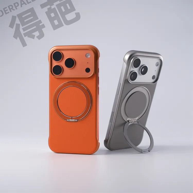 得葩真皮无边框磁吸支架苹果17promax手机壳iphone16轻薄15/14/13