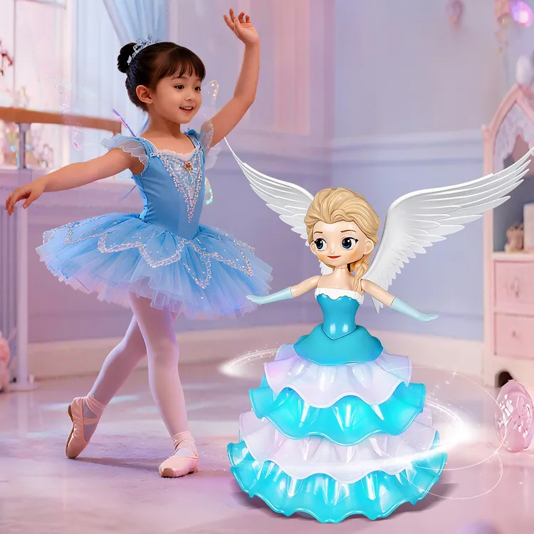 会跳舞的爱莎洋娃娃玩具电动旋转发光女孩生日礼物3-6岁儿童玩具2