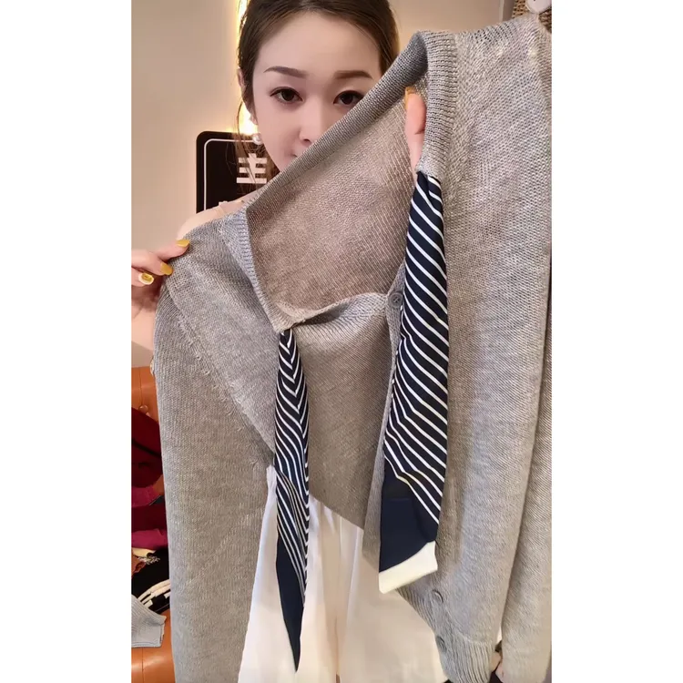 【现货】今年流行穿搭2025夏季新款毛针织衫显瘦减龄休闲风长袖上衣