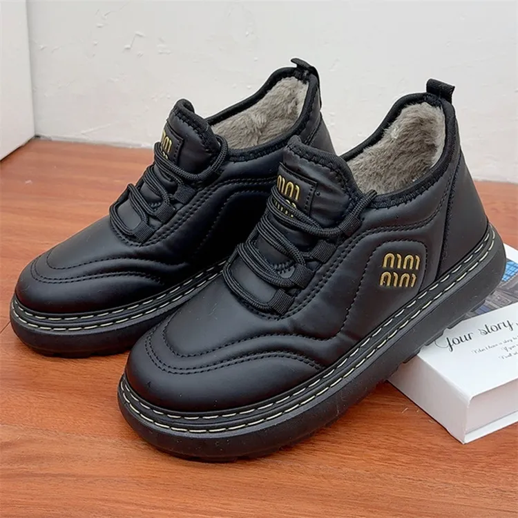 冬季新款加绒加厚保暖女棉鞋舒适休闲百搭妈妈鞋厚底老北京女棉鞋